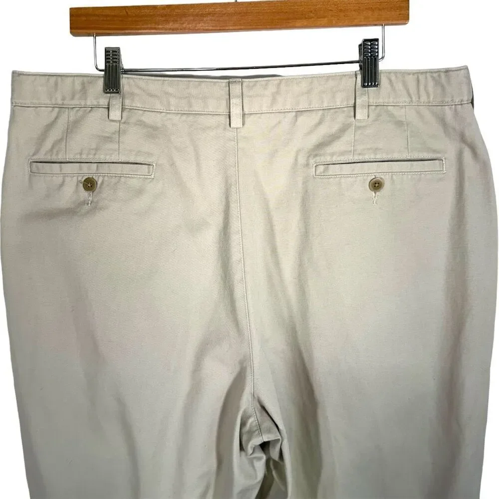 Cabela's Men's Khaki Chino Pants Size‎ 40W x 30L Flat Front Beige Cotton